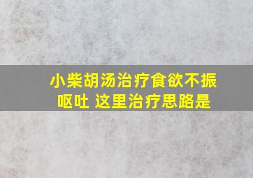 小柴胡汤治疗食欲不振 呕吐 这里治疗思路是